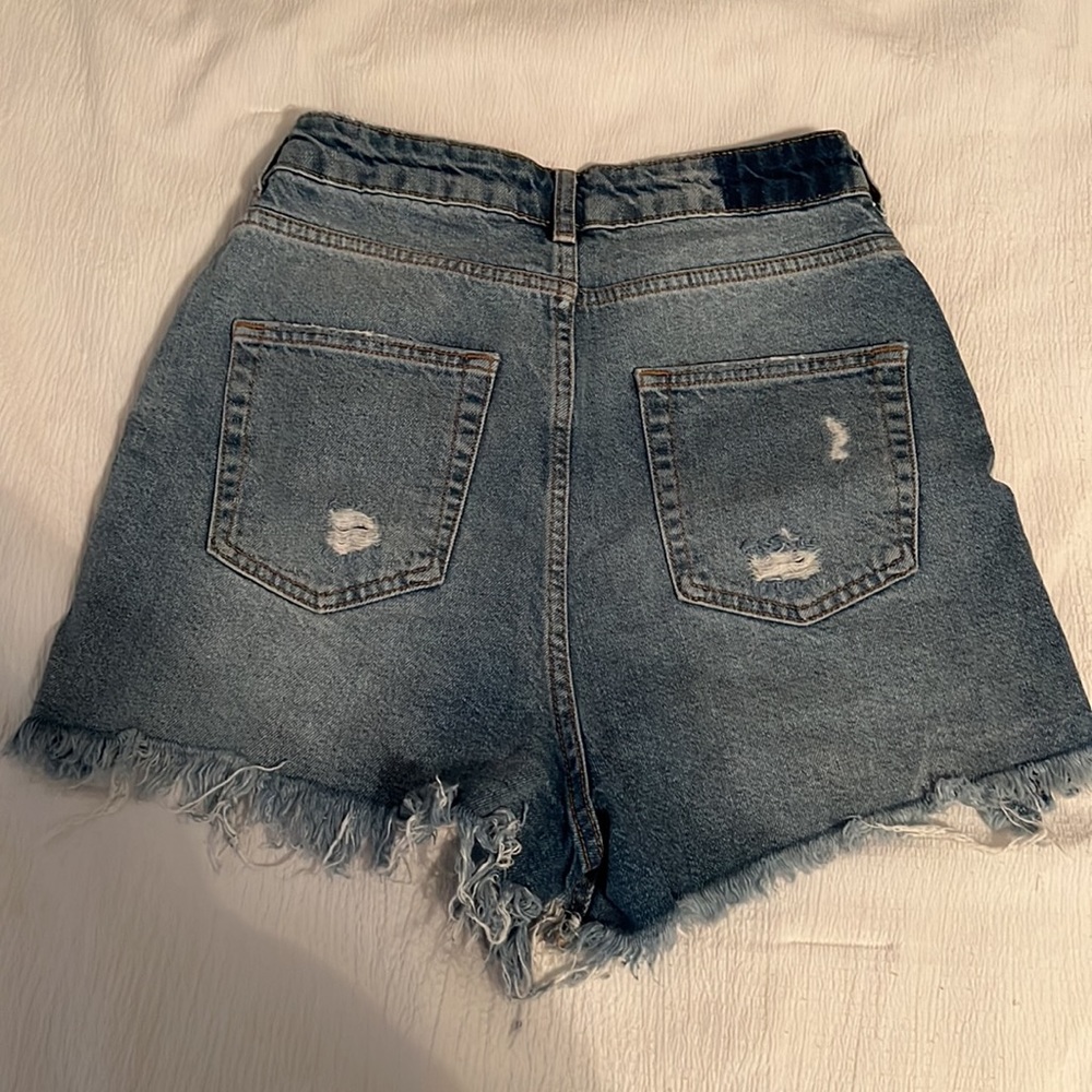 Zara fringe denim shorts size  us 6 - Picture 3 of 6